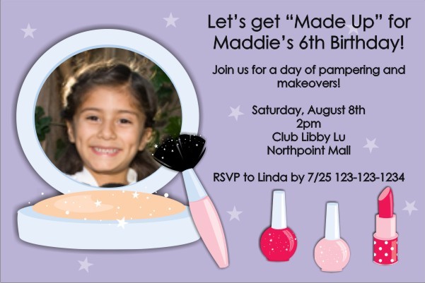 Make-up Makeover Photo Invitation ALL COLORS