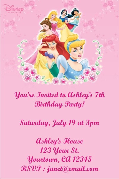 Disney Princess Invitation