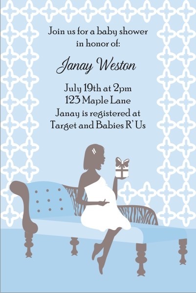 Sitting Pretty Baby Shower Invitation - Blue