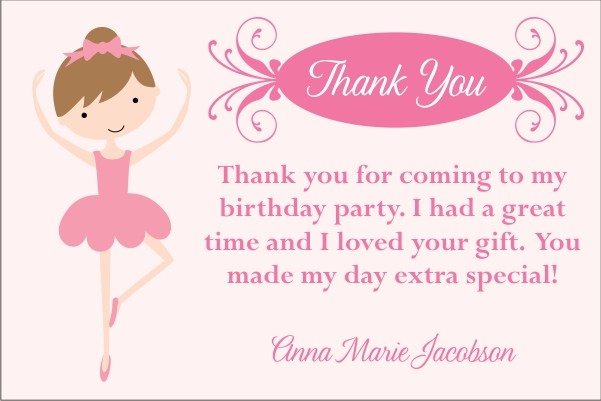 Pretty Ballerina Thank You Cards - Select a Dancer