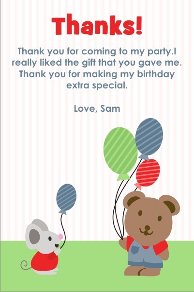 Cute Bear and Mouse Thank You Cards