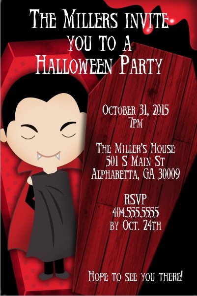 Dracula Vampire Halloween Party Invitation