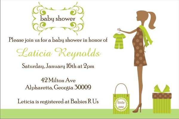 Modern Chic Mom to Be Baby Shower Invitation -Green