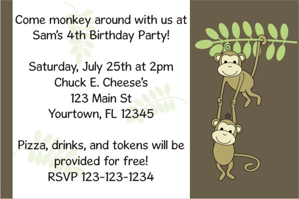 Monkey Invitation