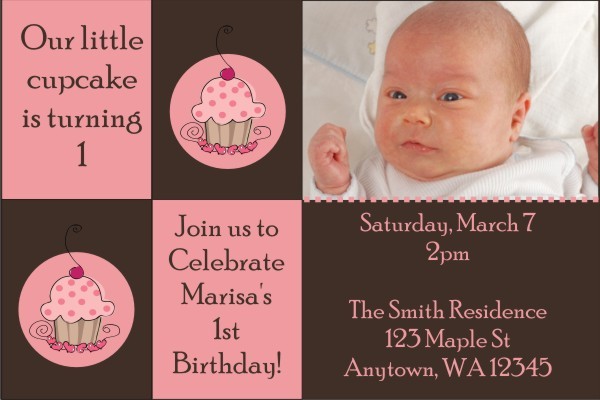 Cupcake Photo Invitations