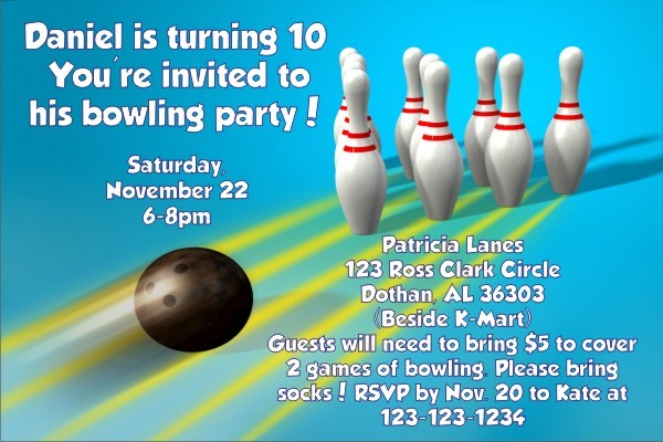 Bowling Invitations