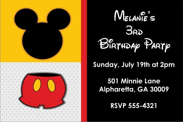 Classic Mouse Invitation (Mickey Mouse)