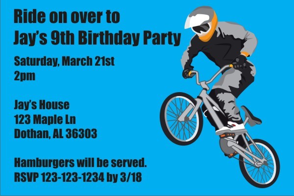 BMX Bike Invitation