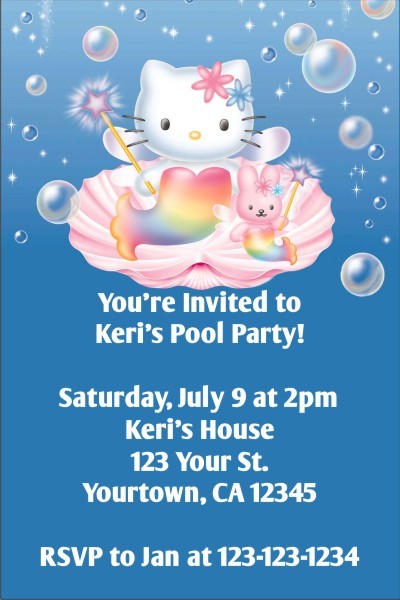 Hello Kitty Invitations - Hello Kitty Mermaid