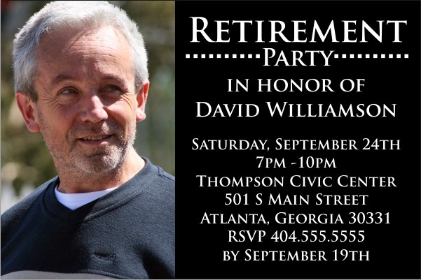 Retirement Party Photo Invitation