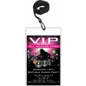 Nightclub DJ Dance Party VIP Pass Invitation w Lanyard - Pink