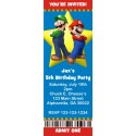 Mario and Luigi Super Mario Brothers Ticket Style Invitations (slim style)