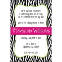 Quirky Zebra Stripe Print Invitation - ANY COLOR