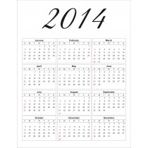 2014 free printable calendar