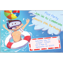 Big Splash Personalized Pool Party Invitation