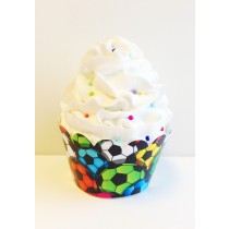 Colorful Soccer Balls Cupcake Wrappers - 24ct