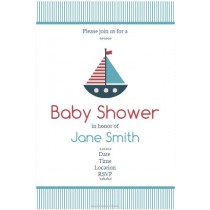 Nautical Baby Shower Sailboat Invitation