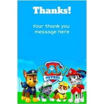 Paw Patrol Thank You Card