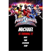 Power Rangers Ninja Steel Birthday Party Invitation