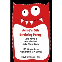 Little Monsters Invitation - Kooky Red