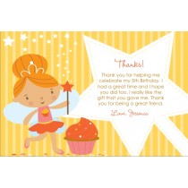 Cupcake Fairy Princess Thank You Card - Yellow