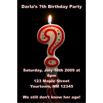 Question Mark Candle Invitation