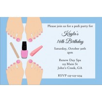 Pedicure Party Invitation - Light Skin