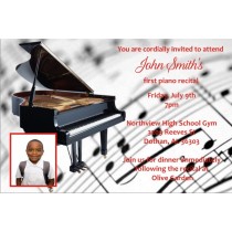 Piano Recital Invitation with Optional Photo