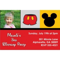 Mousy Fun Photo Invitation (Mickey Mouse)