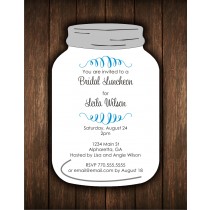 Mason Jar Die Cut Bridal Birthday Party Invitation