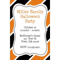 Hallween Stripes Party Invitation