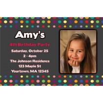 Colorful Dots Photo Invitation