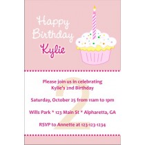 Happy Birthday Cupcake Invitations