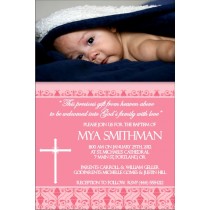 Communion / Baptism Photo Invitation 2 - Pink