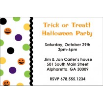 Halloween Pumpkin Dots Party Invitation