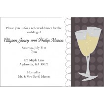 Rehearsal Dinner Party Invitation - Wine Glasses