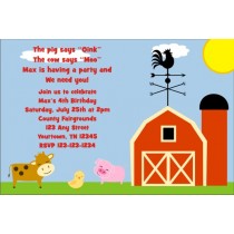 Barnyard Farm Animals Invitation