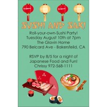 Sushi Japanese Party Invitation