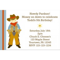 Cowboy Birthday Invitation (Customizable Cowboy)