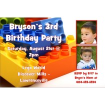 LEGO Building Blocks Photo Invitation