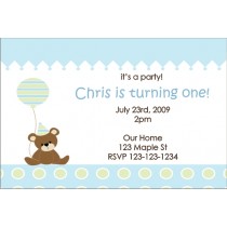 Teddy Bear with Balloon Invitation 2