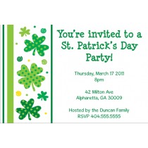 St. Patrick's Day Party Invitation - Shamrocks n Stripes