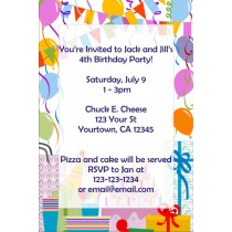 Birthday Party Invitations (Balloon Border)