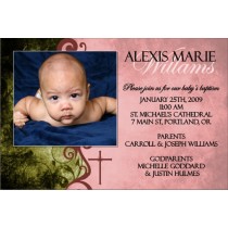 Communion / Baptism Photo Invitation 4 - Pink