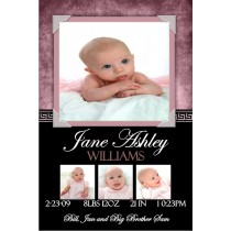 Newborn Baby Birth Announcement 5 (pink)