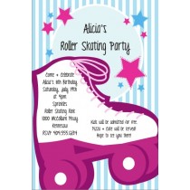 Skating party birthday invitation