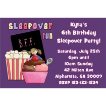 Slumber Party / Sleepover Invitation 2 - Choose a background color