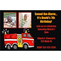 Fire Truck Photo Invitation