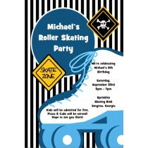 Boy Skating Party Birthday Invitation