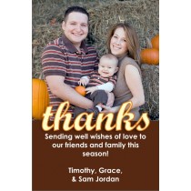 Thankful Script Thanksgiving Photo Card